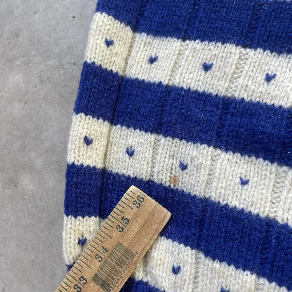 Vintage Polo Ralph Lauren Blue Nordic Fair Isle‎ Sweater Hand Knit Wool Sz M